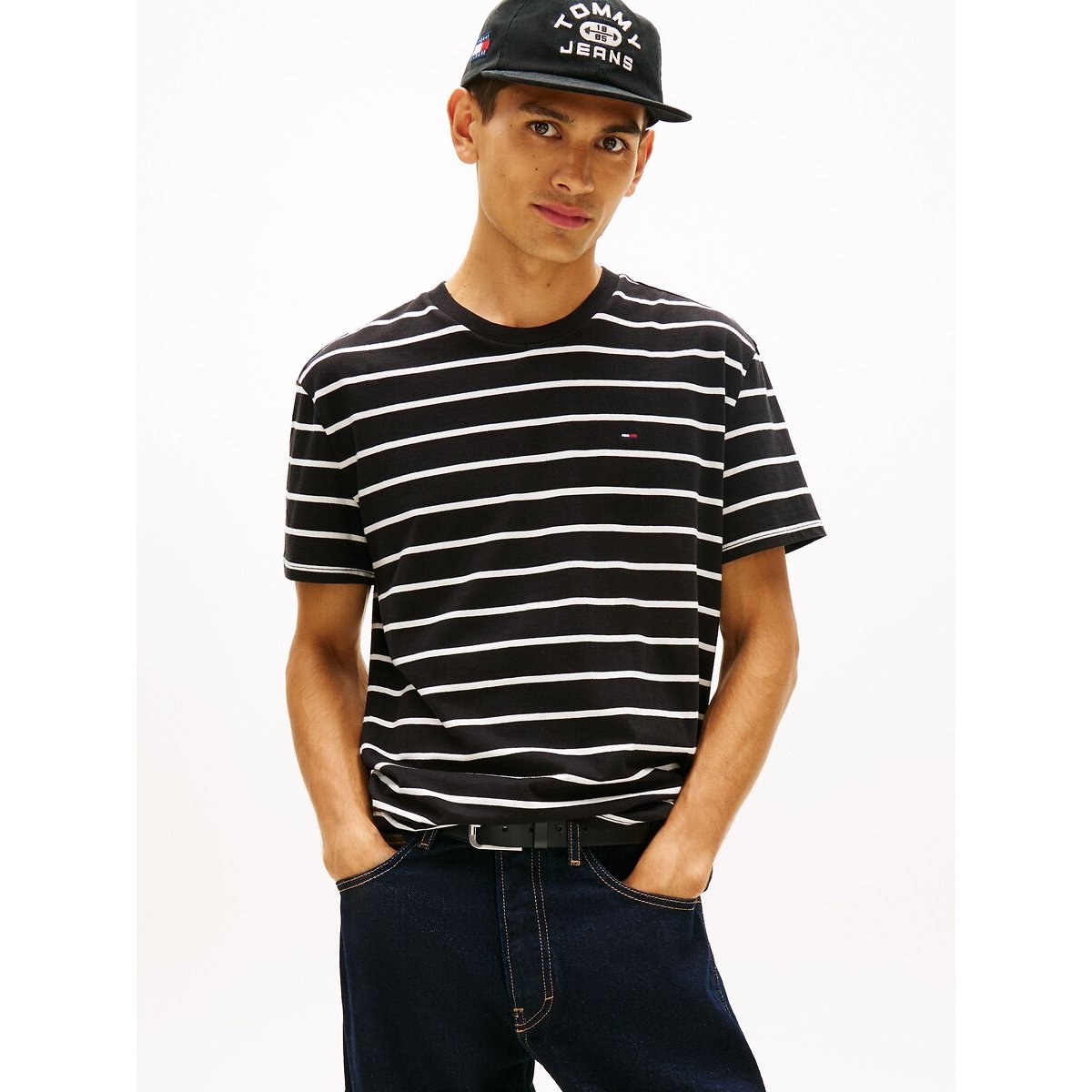 T-shirt manches courtes noir/blanc, TOMMY JEANS