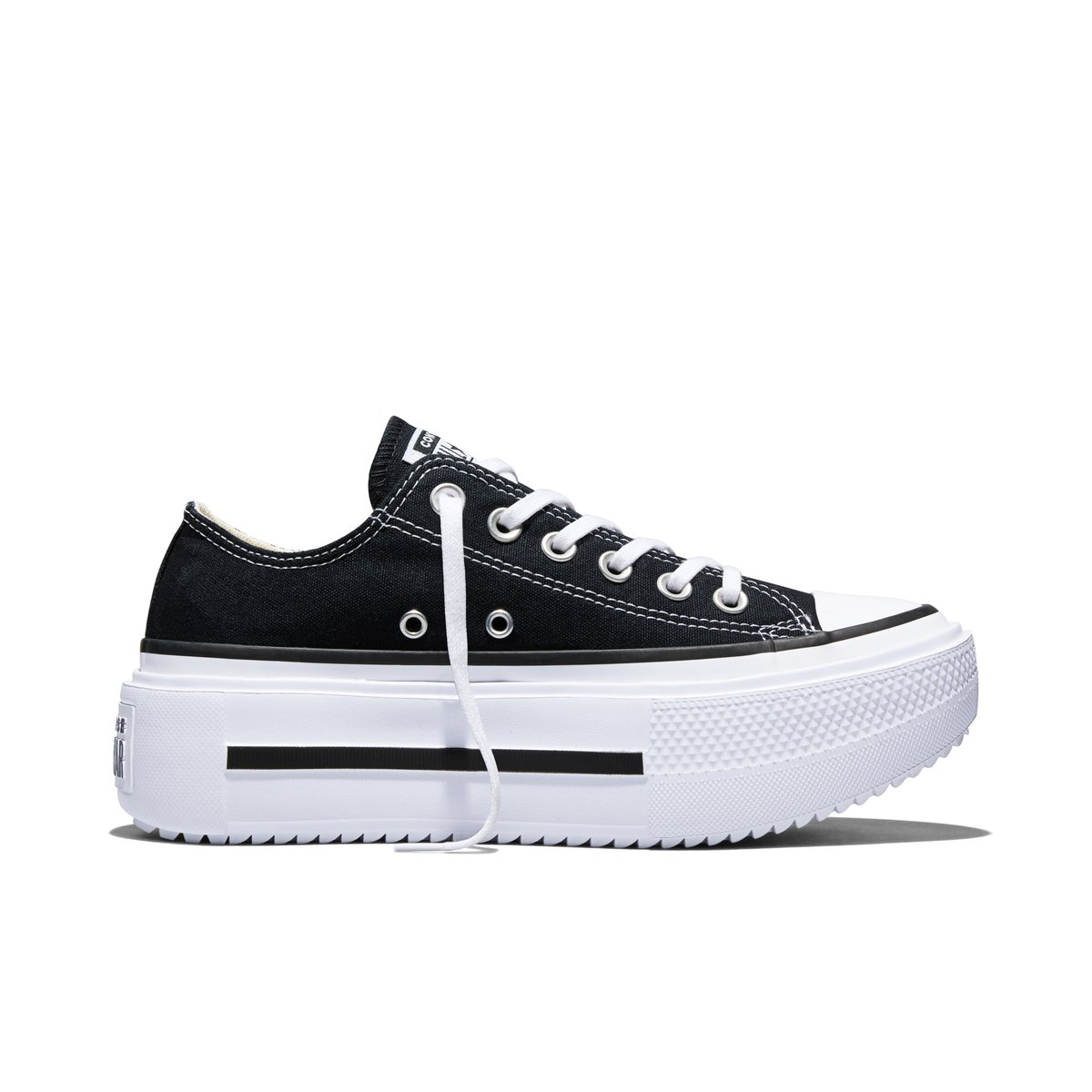 Baskets CHUCK TAYLOR ALL STAR LIFT DOUBLE STACK PLATFORM CANVAS blanc/noir/blanc, CONVERSE
