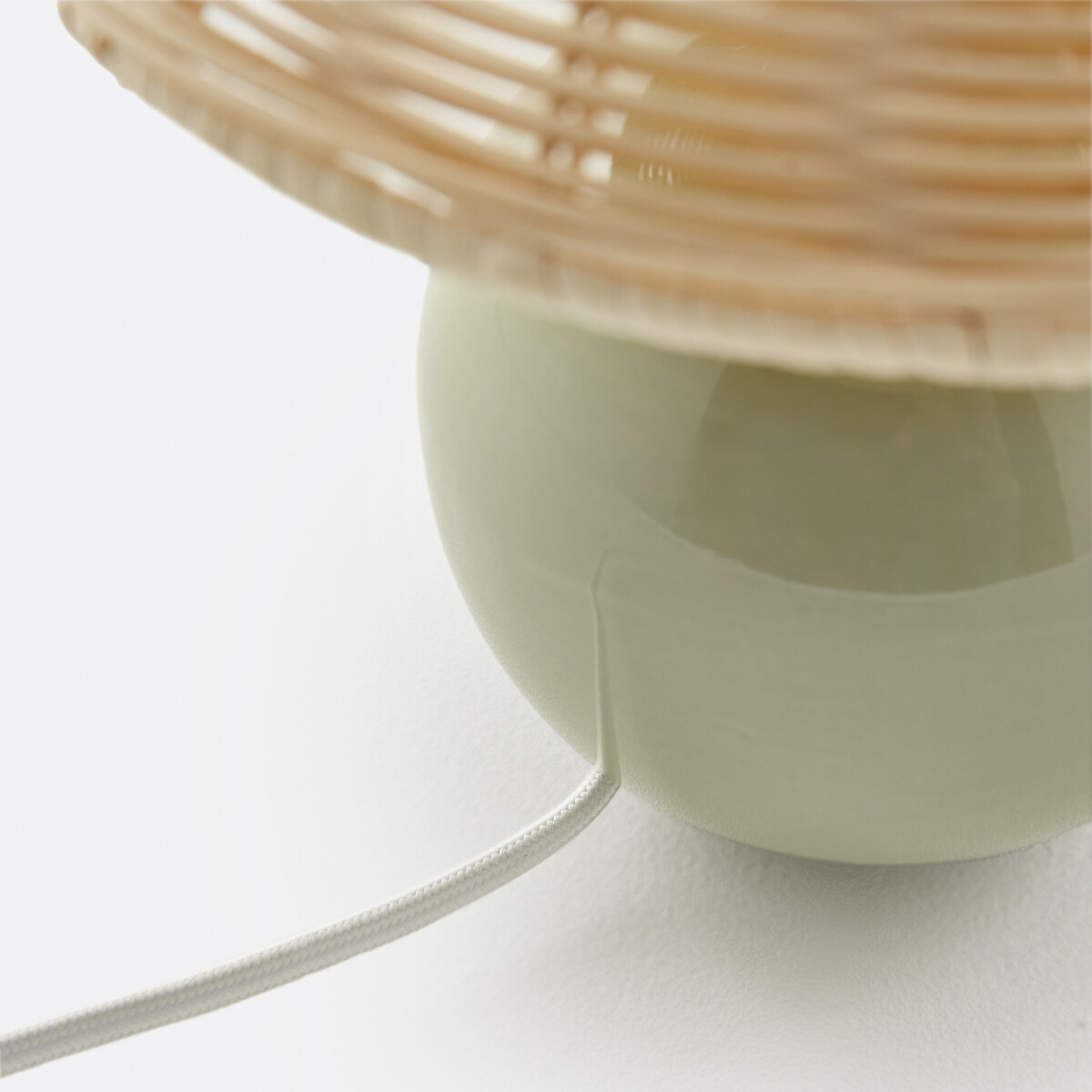 Lampe à poser céramique et rotin, Alios vert/naturel, LA REDOUTE INTERIEURS