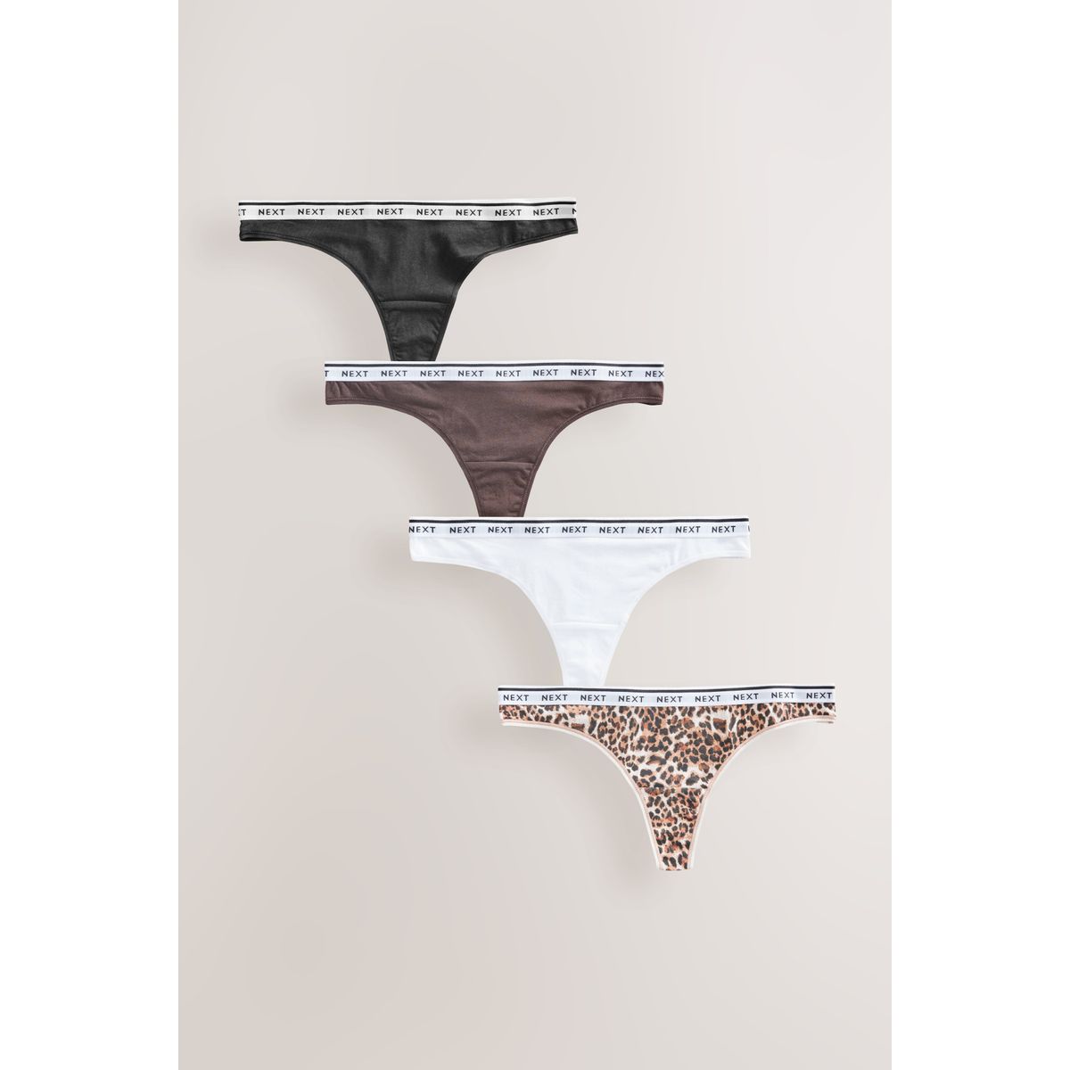 Culotte en coton à logo, lot de 4 imprimé léopard, NEXT