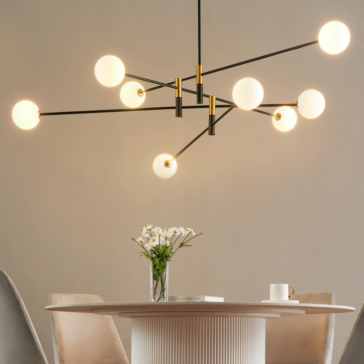 Grande suspension ultra moderne - RODIA noir, KOSILUM