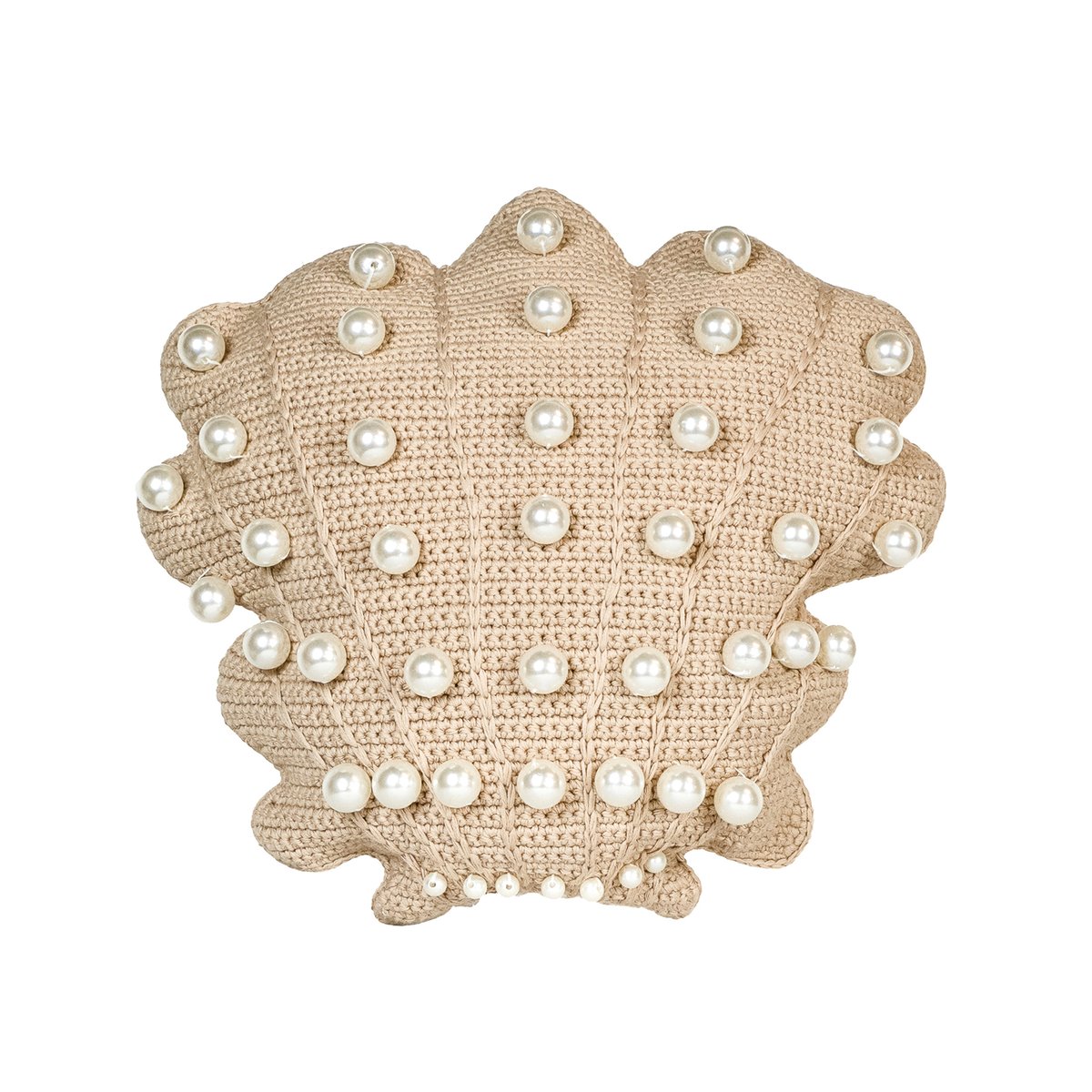 Coussin coquillage crochet - Intérieur beige, MX HOME