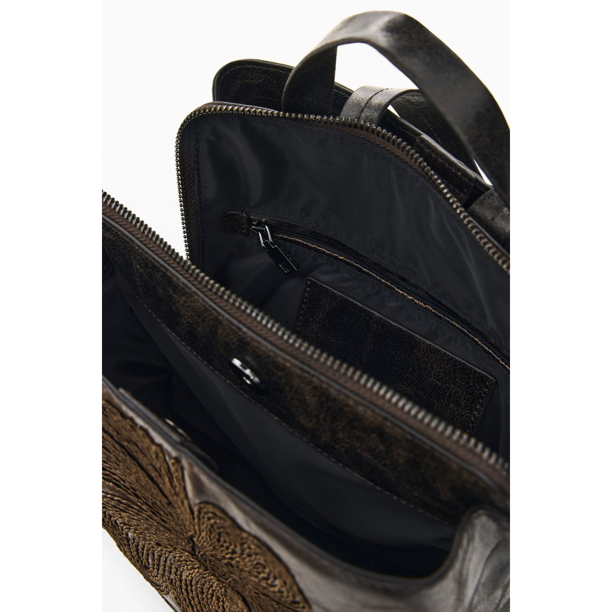 Petit sac à dos brodé marron, DESIGUAL