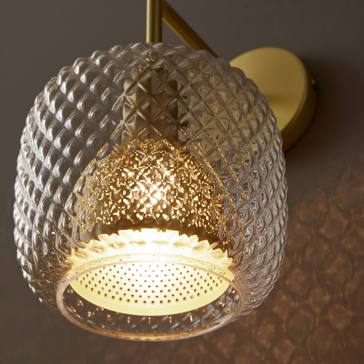 Mistinguett Textured Glass & Metal Wall Light brass, EMMANUEL GALLINA X AM.PM