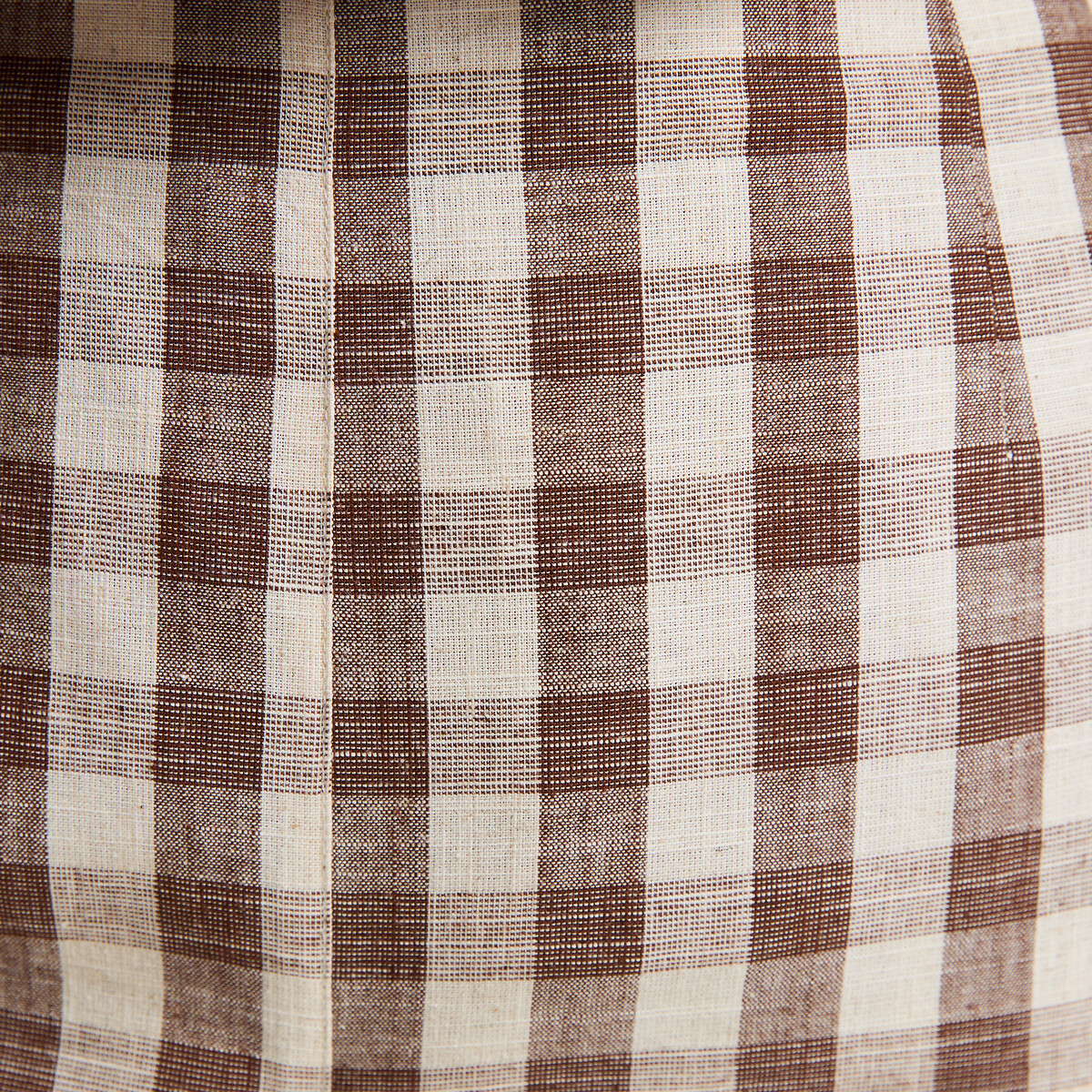 Calças bootcut 7/8 com estampado vichy vichy castanho, LA REDOUTE COLLECTIONS