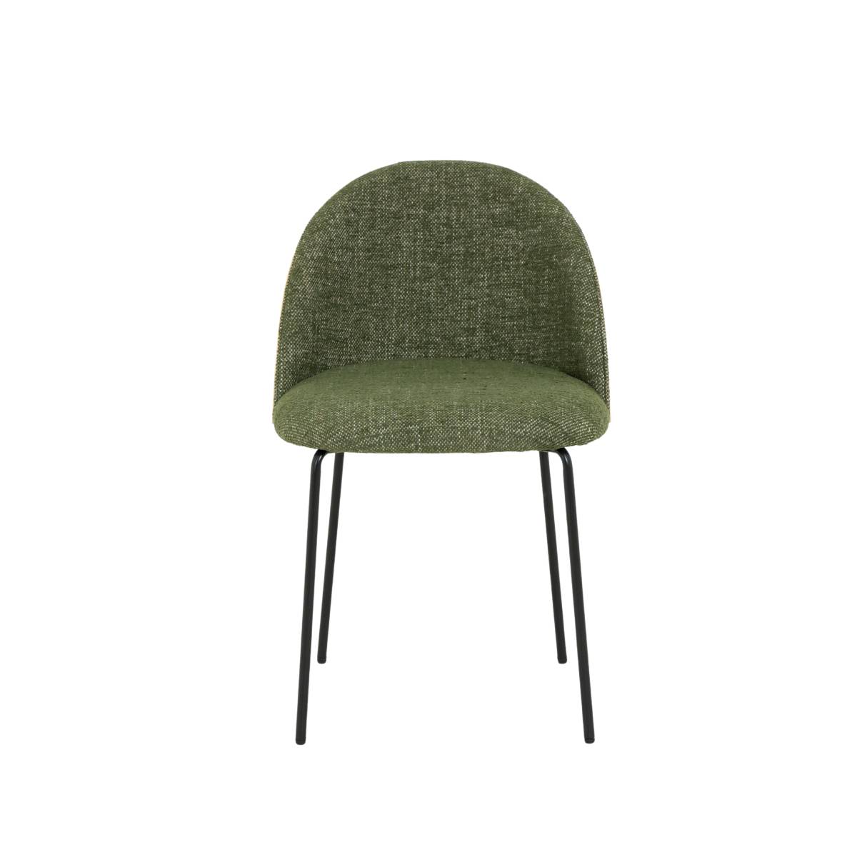Lot de 2 chaises en tissu et bois NYSSA vert, MADE IN MEUBLES 