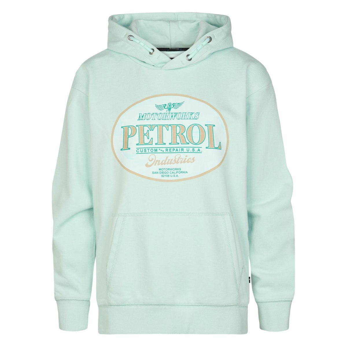 Sweat à capuche obregón vert cool mint, PETROL INDUSTRIES