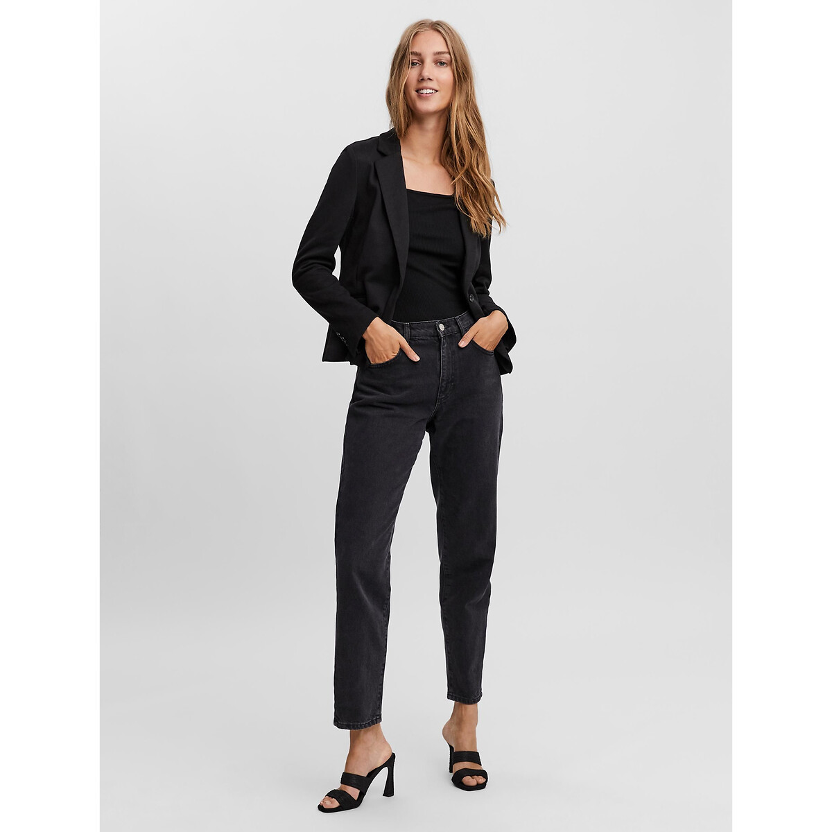 Blazer coupe droite noir, VERO MODA