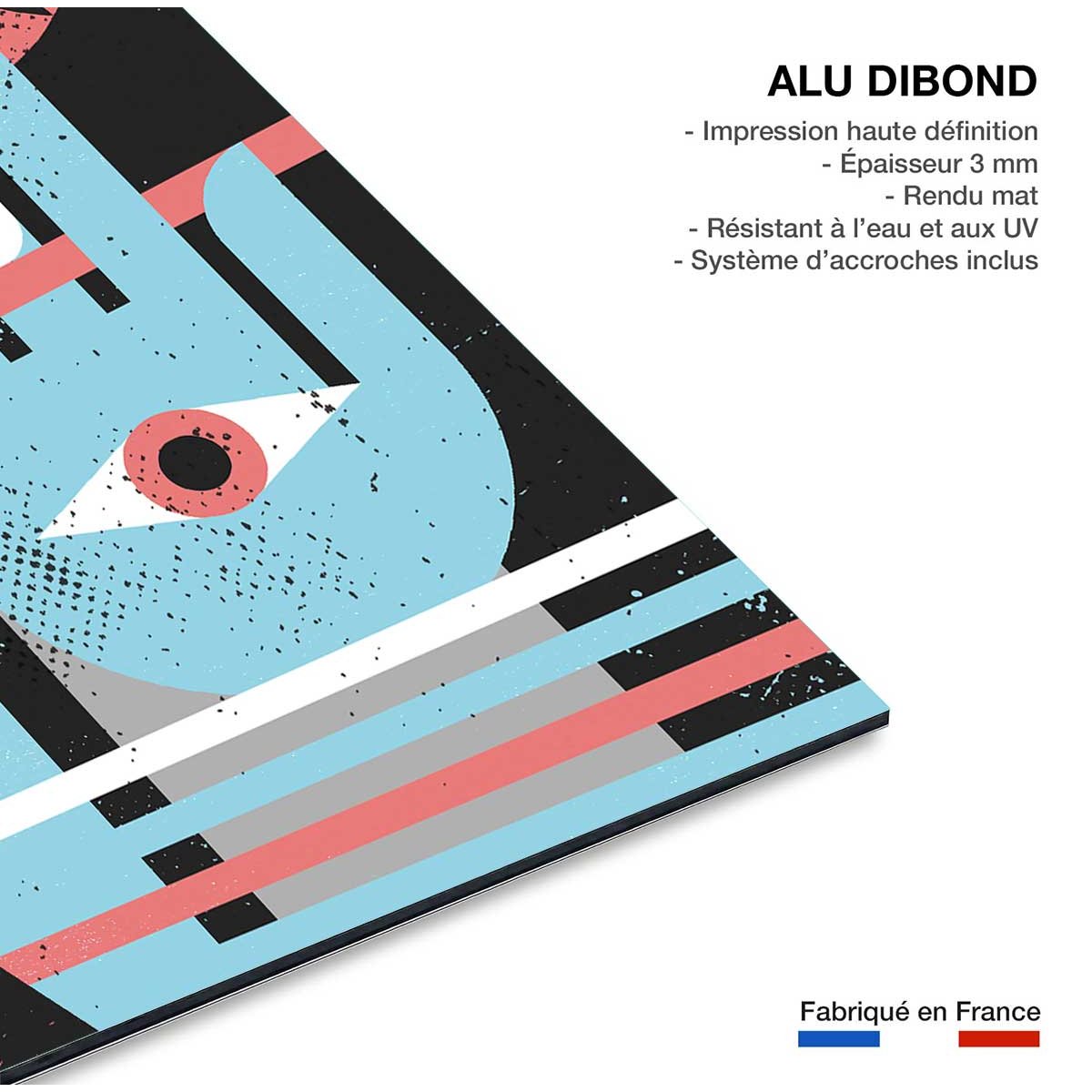 Tableau La main bleue tableau alu dibond, HEXOA