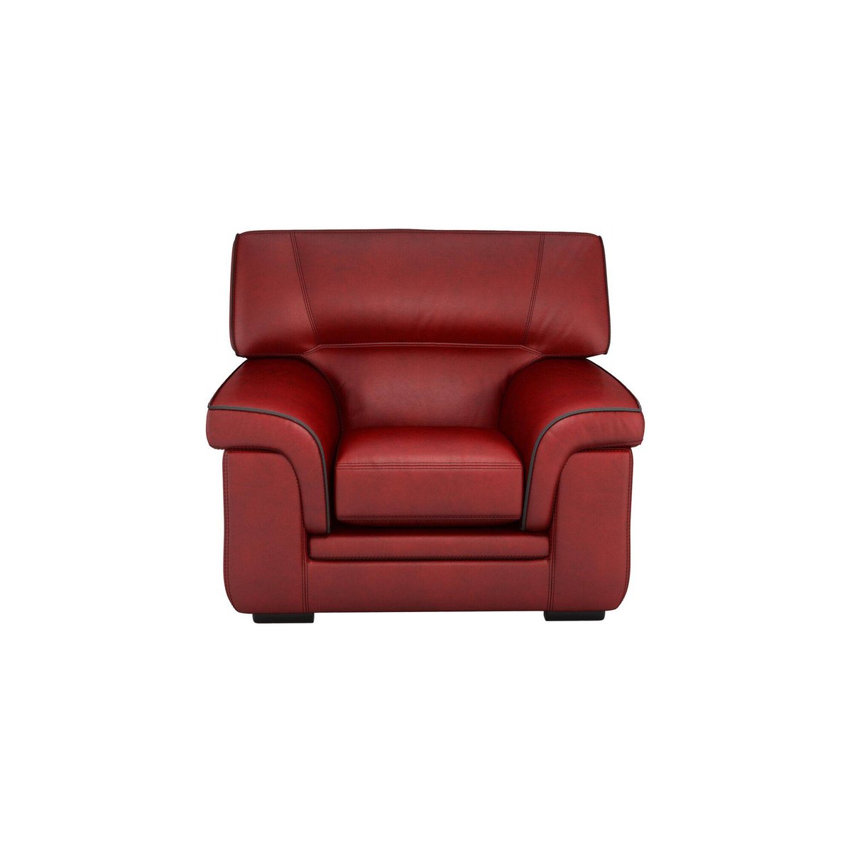Fauteuil cuir - VALENTINA rouge, CAMIF