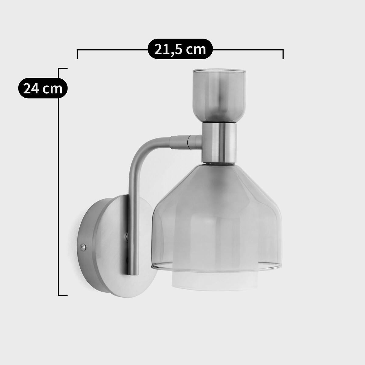 Amoris Brass-Plated Metal and Smoked Glass Wall Light smoky glass, LA REDOUTE INTERIEURS