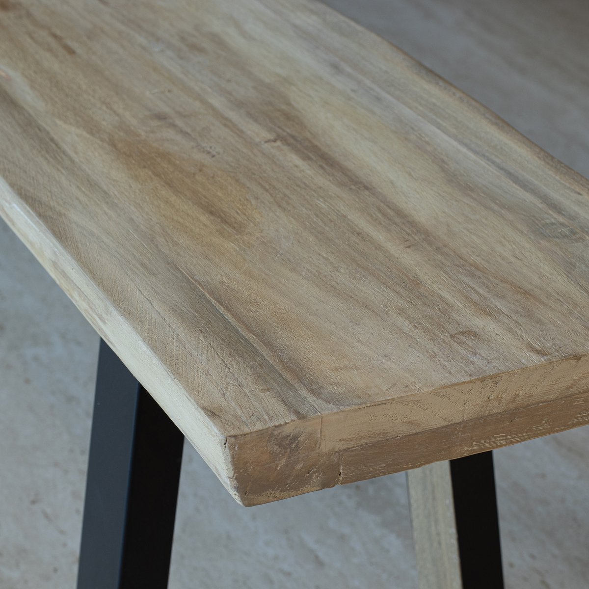 Lot de 2 bancs en bois d'acacia, HERA naturel-noir, NOW'S HOME
