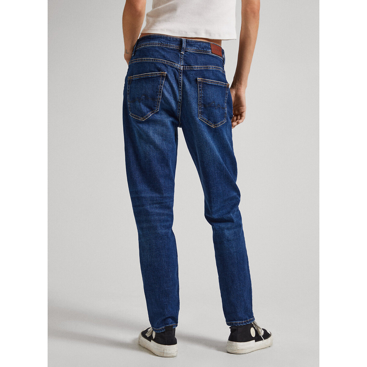 Jean droit tapered taille haute VIOLET dark blue, PEPE JEANS