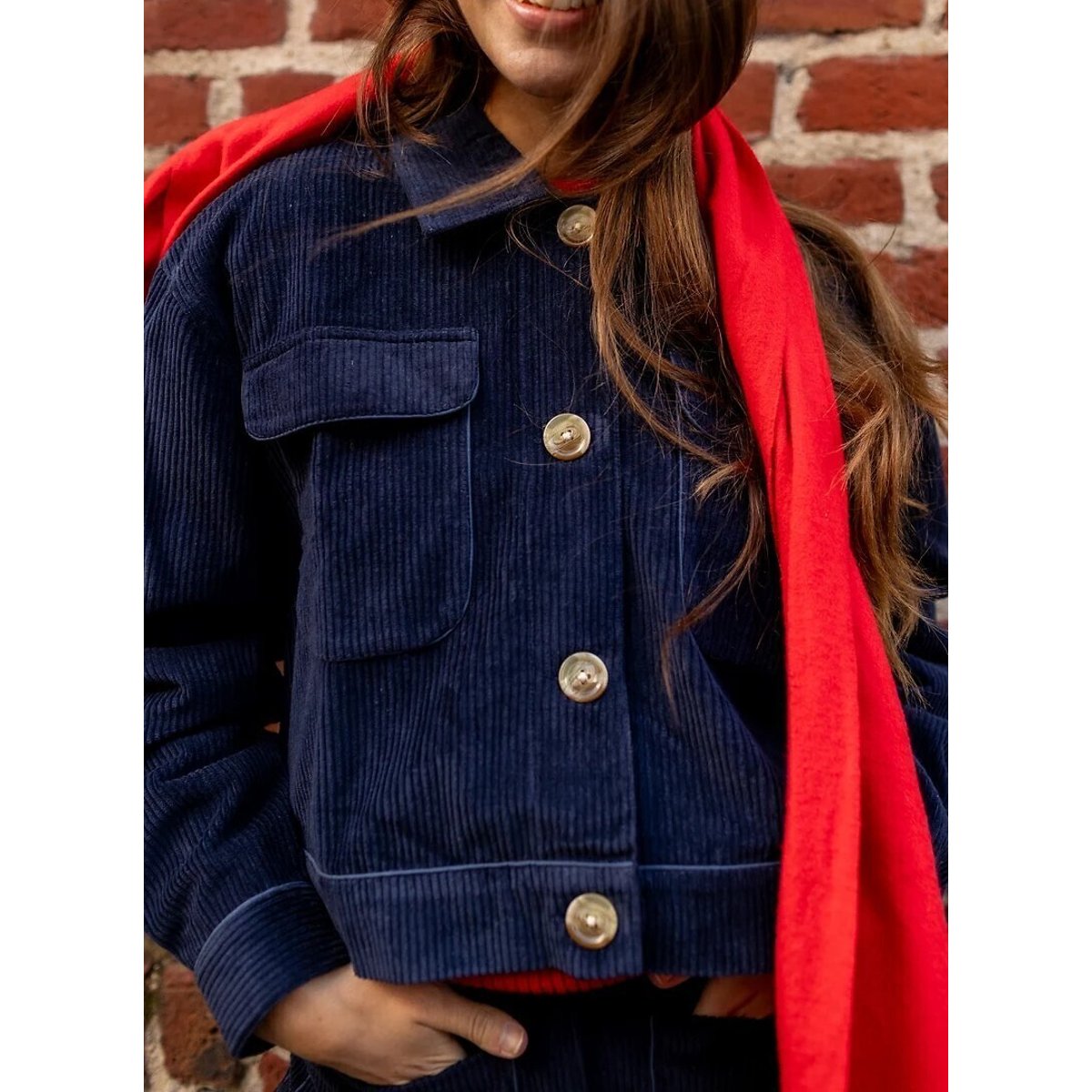 Veste en velours côtelé, KURTA indigo, APACHES COLLECTIONS