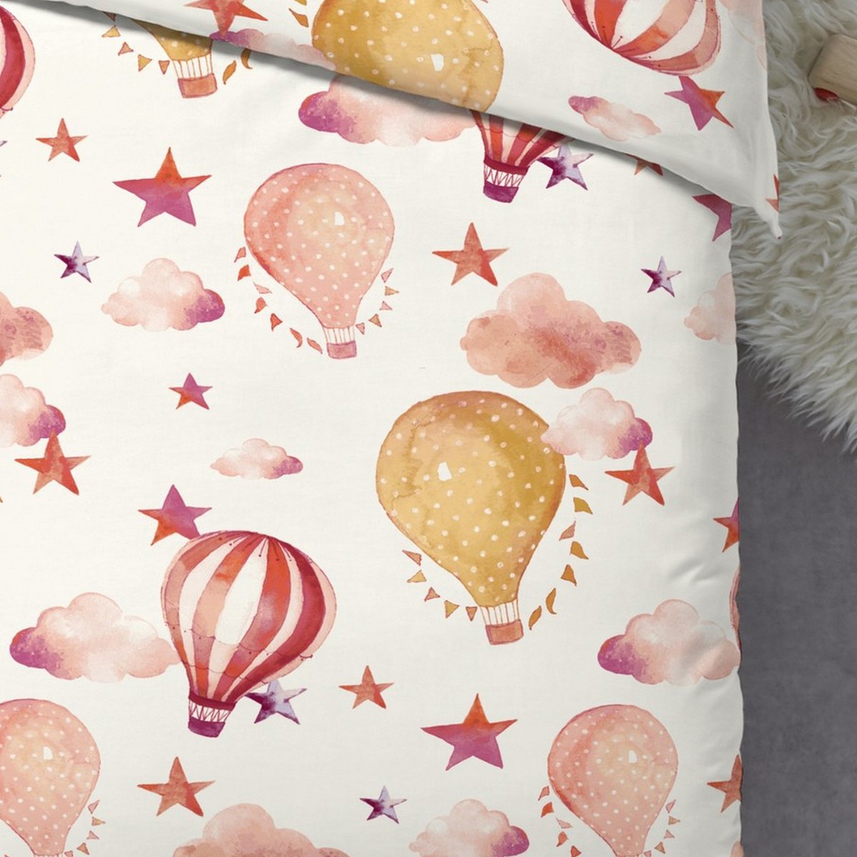Parure de lit - Housse de couette + taie 100% Coton 57 fils voyage moutarde, EDEN