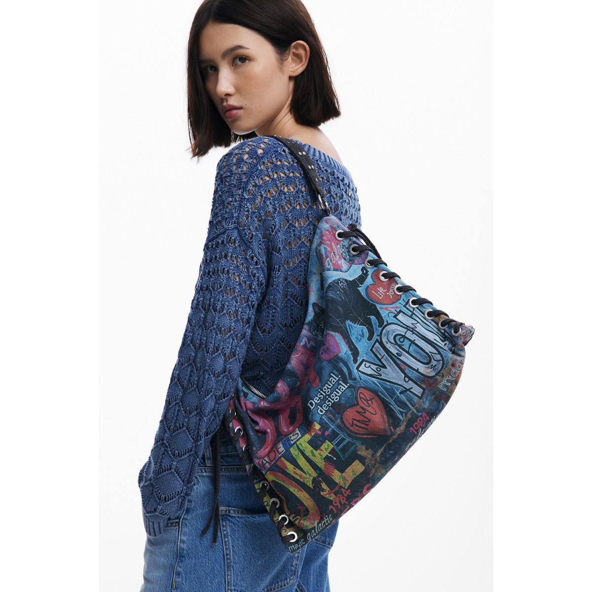 Grand sac graffiti multicolore, DESIGUAL