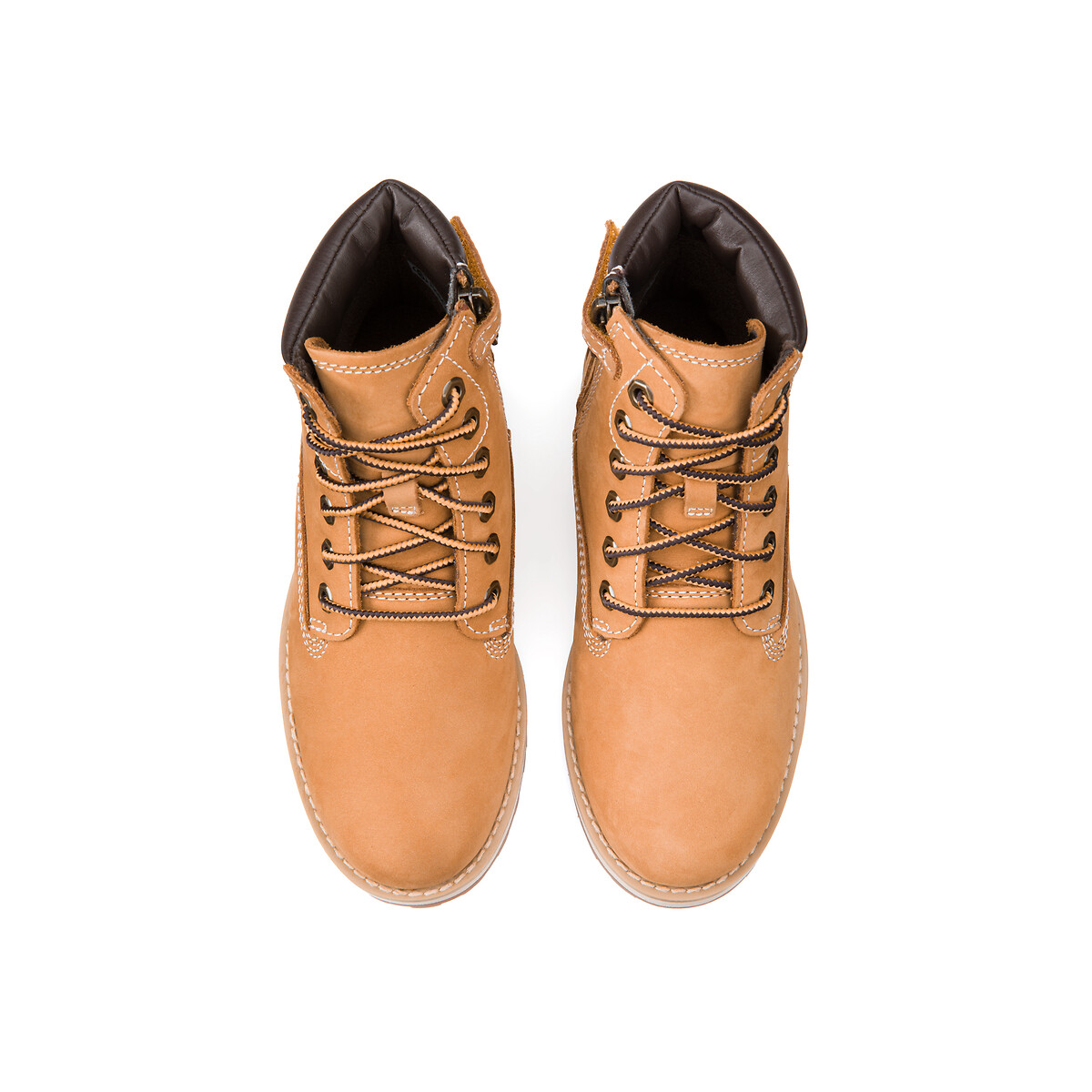 Bottines à lacets avec zip COURMA KID MID LACE miel, TIMBERLAND