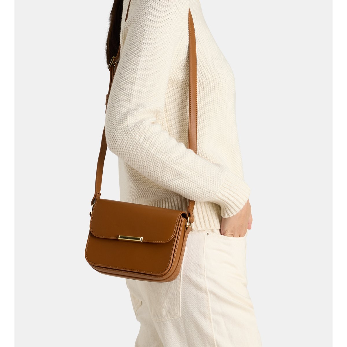 Sac à main margaux lisse camel, GALERIES LAFAYETTE