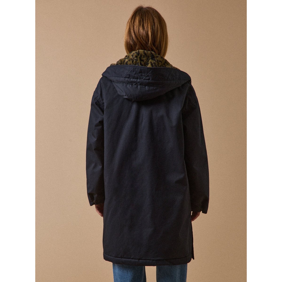 Parka mi-longue doublée imitation fourrure encre, CYRILLUS