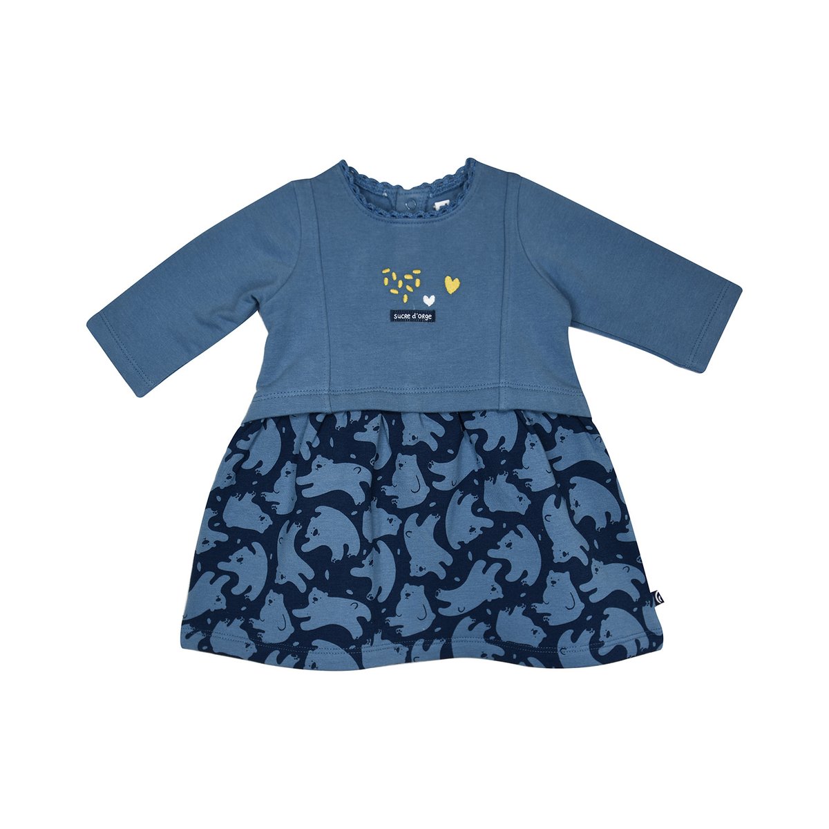 Robe collants marine maille naissance bleu, SUCRE D'ORGE