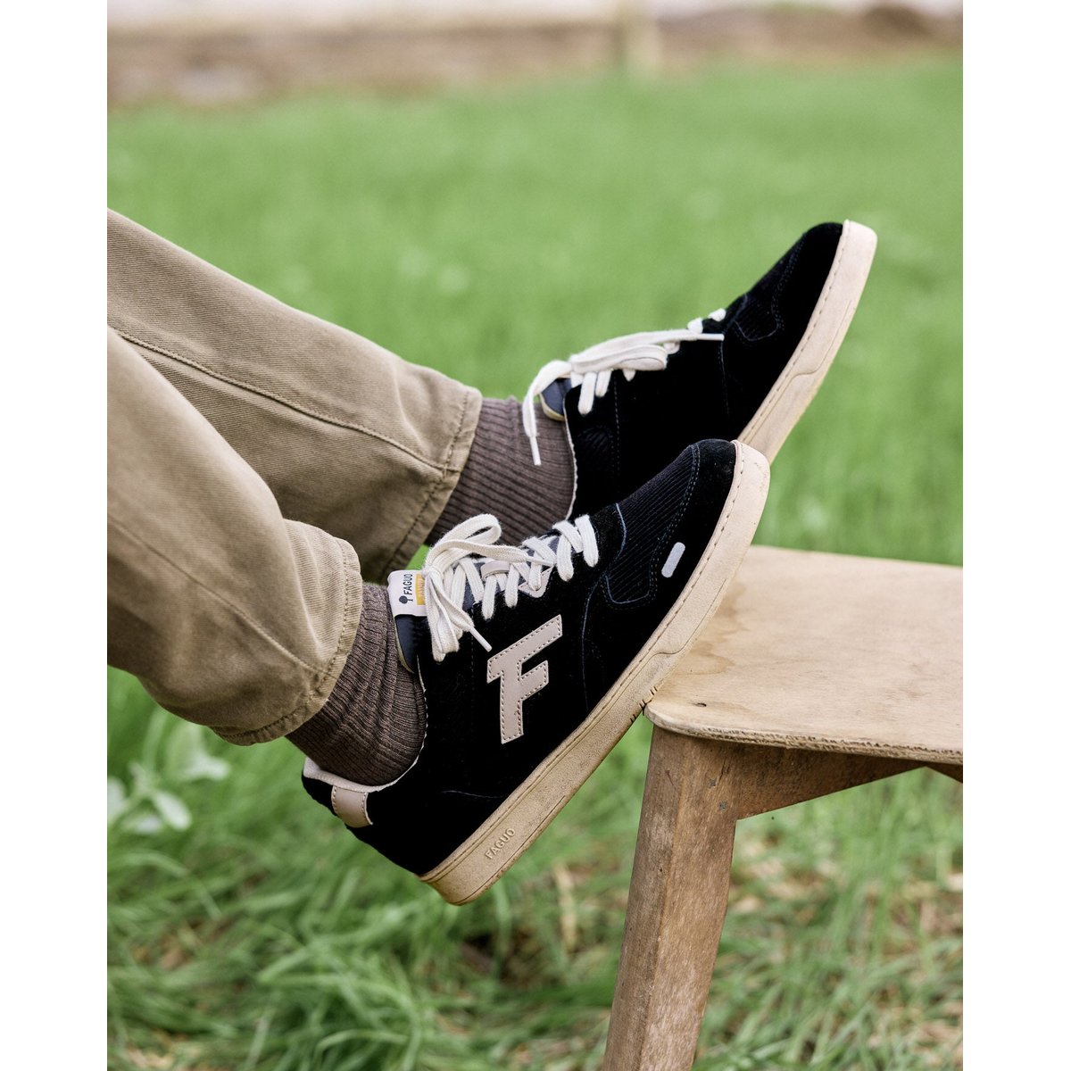 Baskets cuir PALMER noir, FAGUO