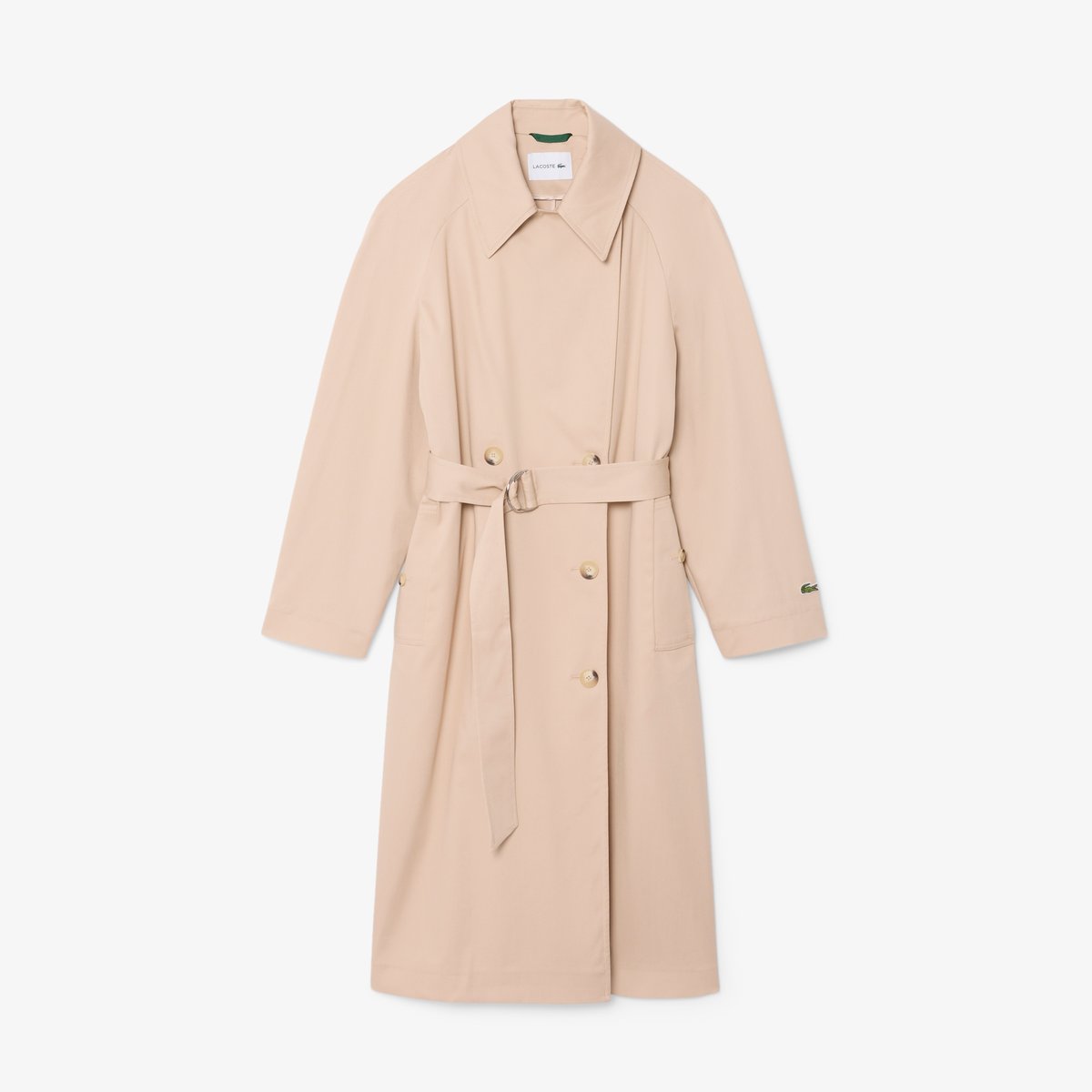 Trench long à double boutonnage beige-x6f, LACOSTE