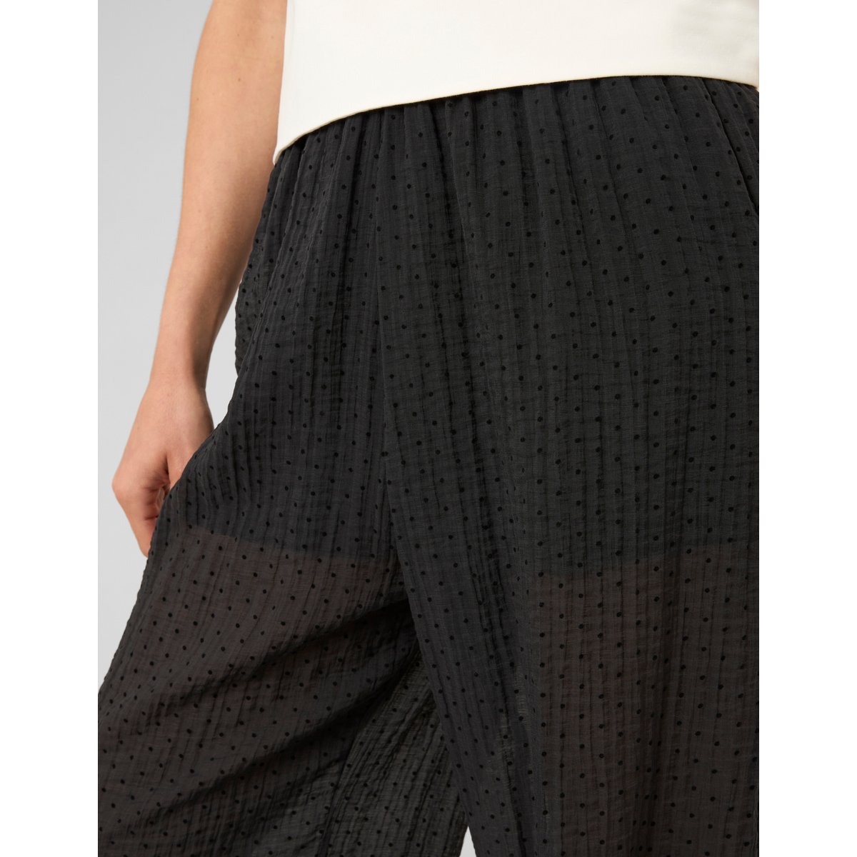 Pantalon bouffant plumetis noir, BZB