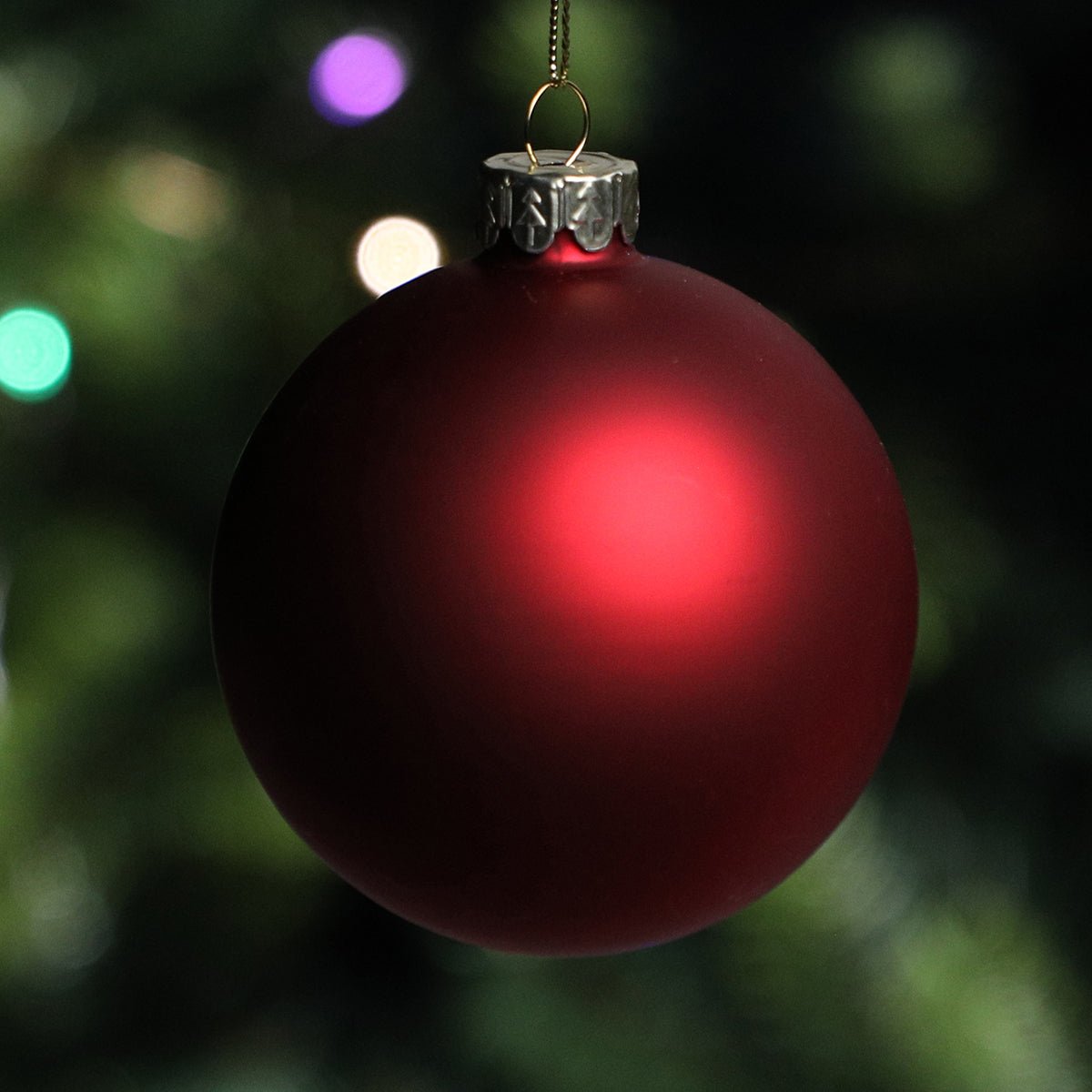 Set de 4 boules de noël décoratives en verre D8 rouge, SIA DECO