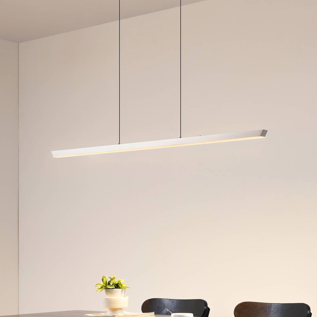 Suspension en métal moderneLED, Solvar argent, LUCANDE