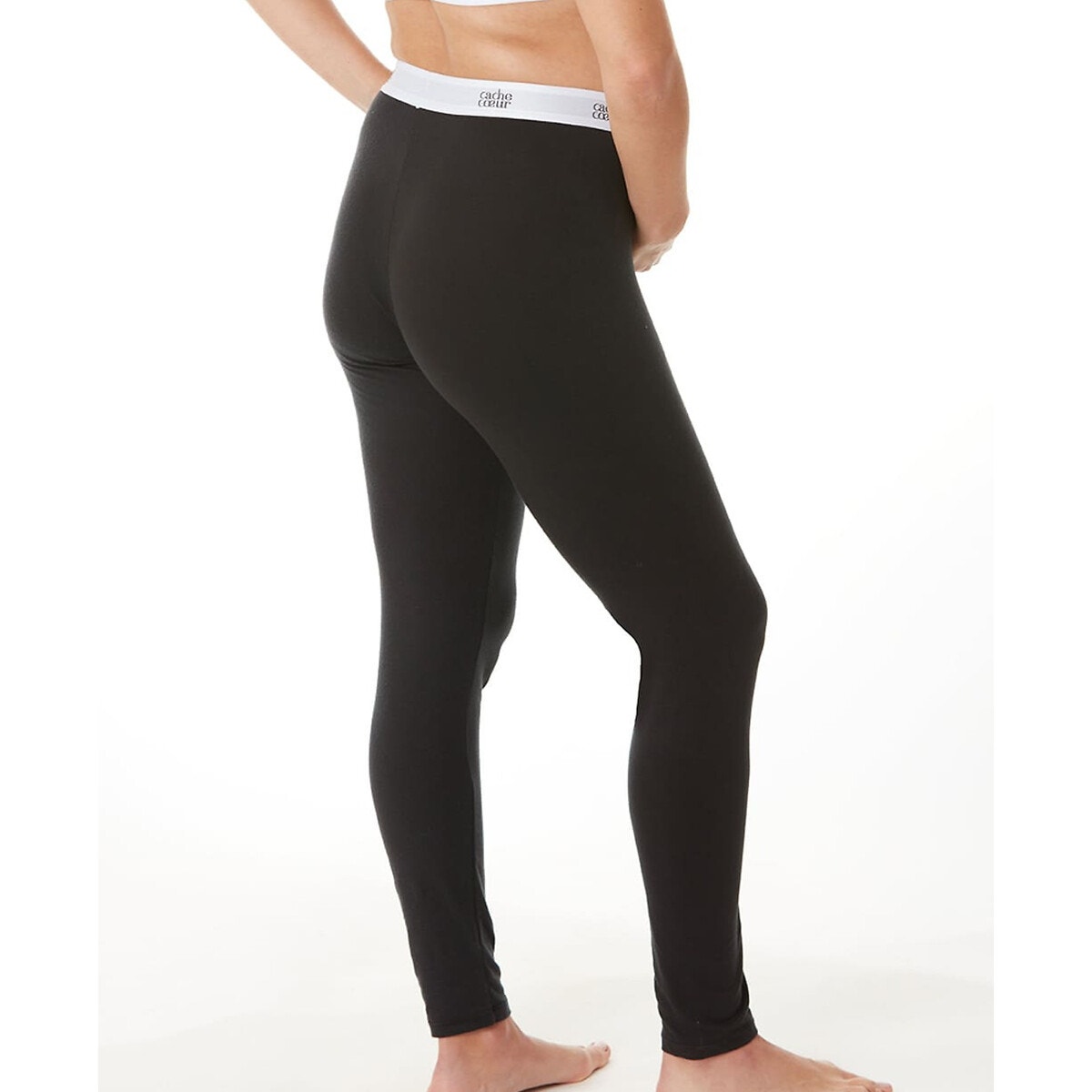 Leggings de maternité en tencel Life noir, CACHE COEUR