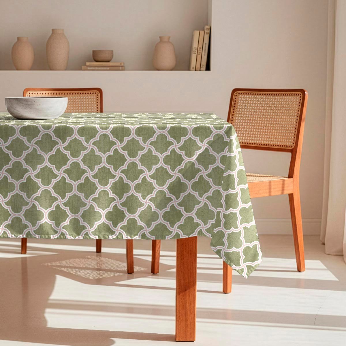 Nappe anti-taches Damasco - 100% coton - vert, NAF NAF HOME