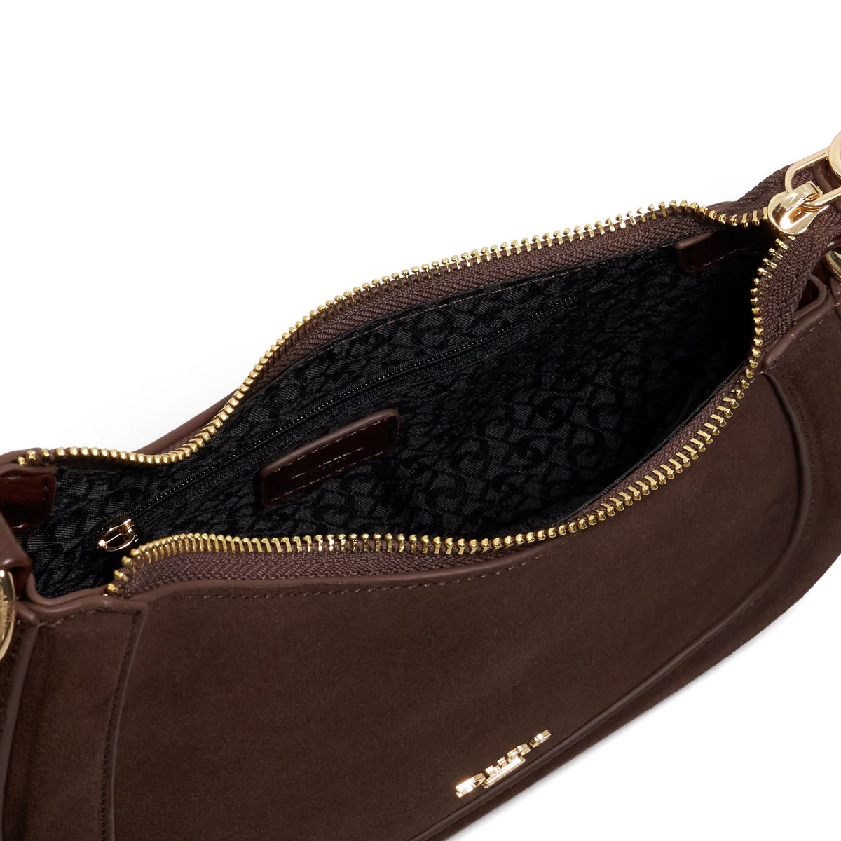 Sac à bandoulière à chaîne - DIRECTION dark brown-suede, DUNE LONDON