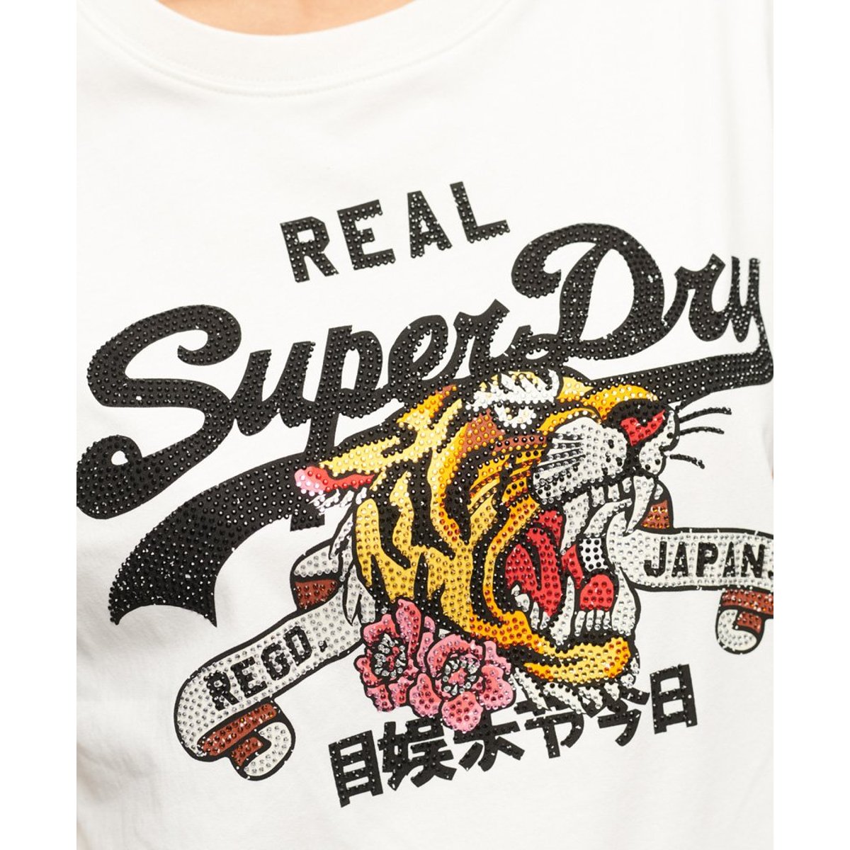 T-shirt Vintage Logo Narrative écru, SUPERDRY