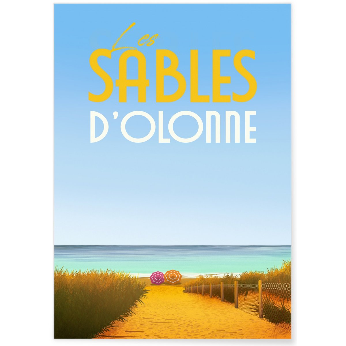 Affiche ville Les Sables d'Olonne blanc, L'AFFICHERIE