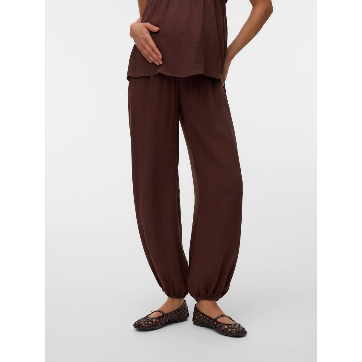Pantalon marron - cocoa brown, MAMA LICIOUS