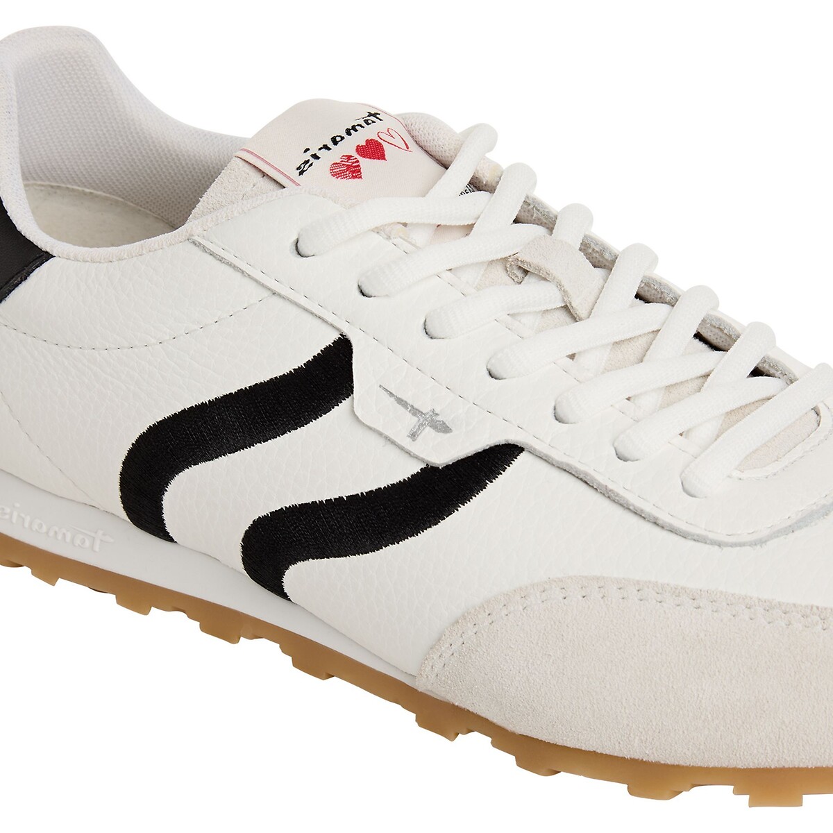 Leather Trainers white/black, TAMARIS