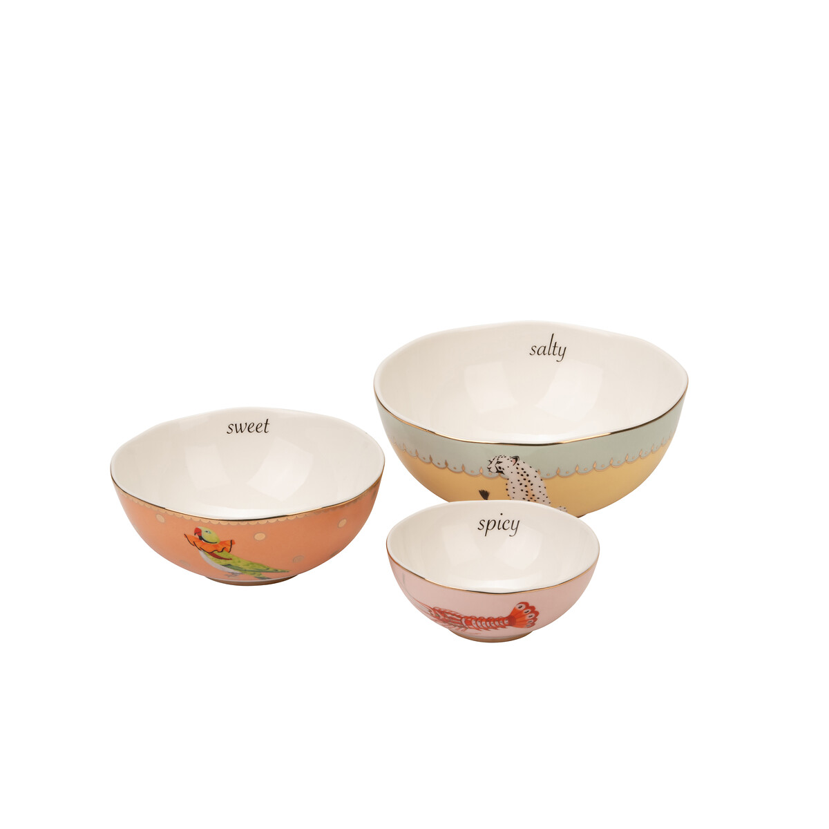 Set of 3 Animals Nesting Bowls multi-coloured, YVONNE ELLEN