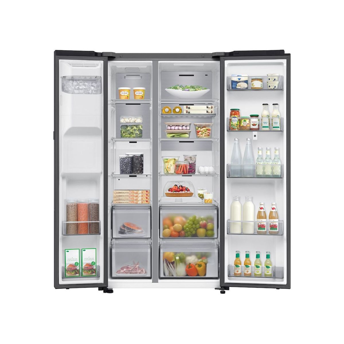 Réfrigérateur Américain RS90F66BEFEF Bespoke AI Family carbone, SAMSUNG