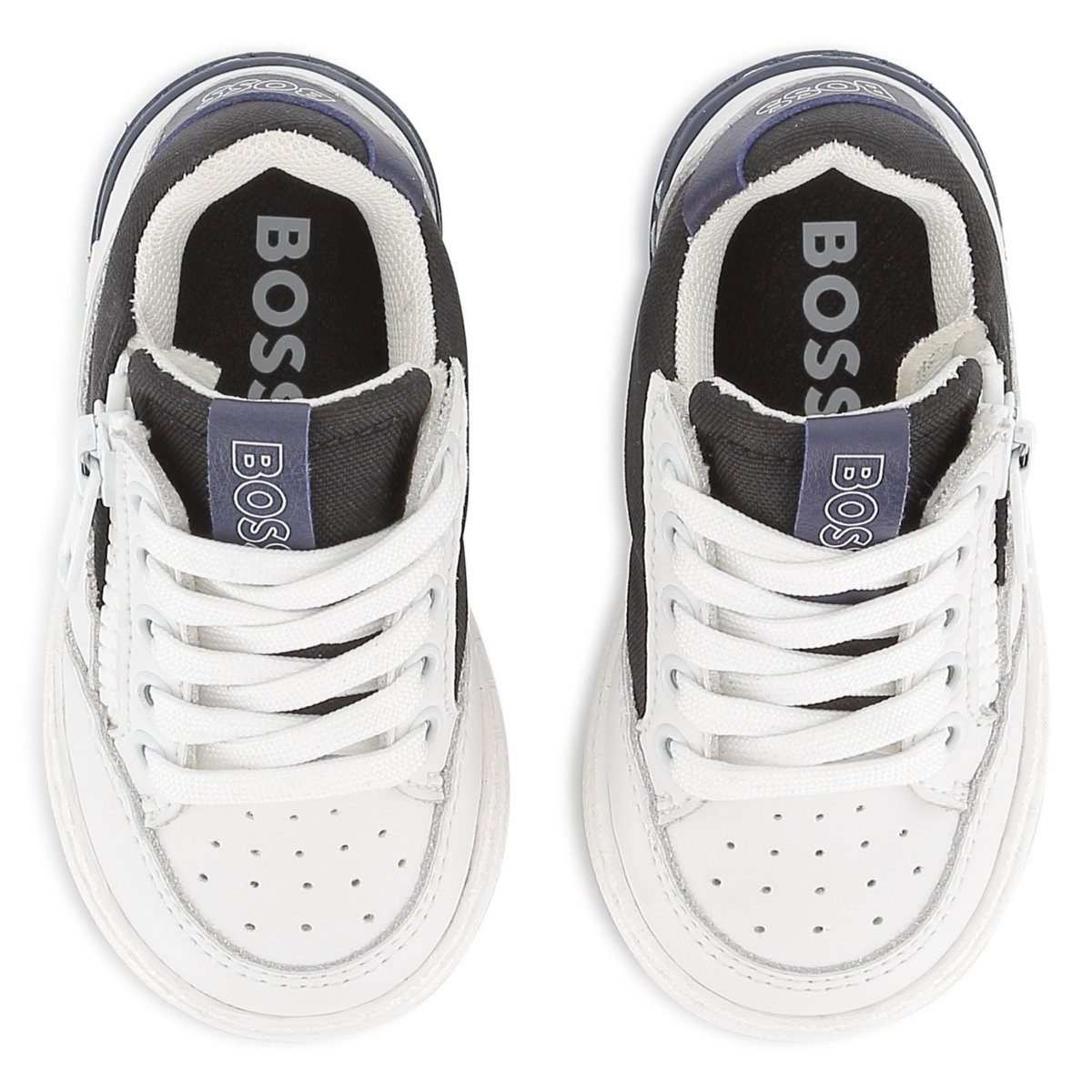 Baskets avec lacets et zip blanc, BOSS KIDSWEAR