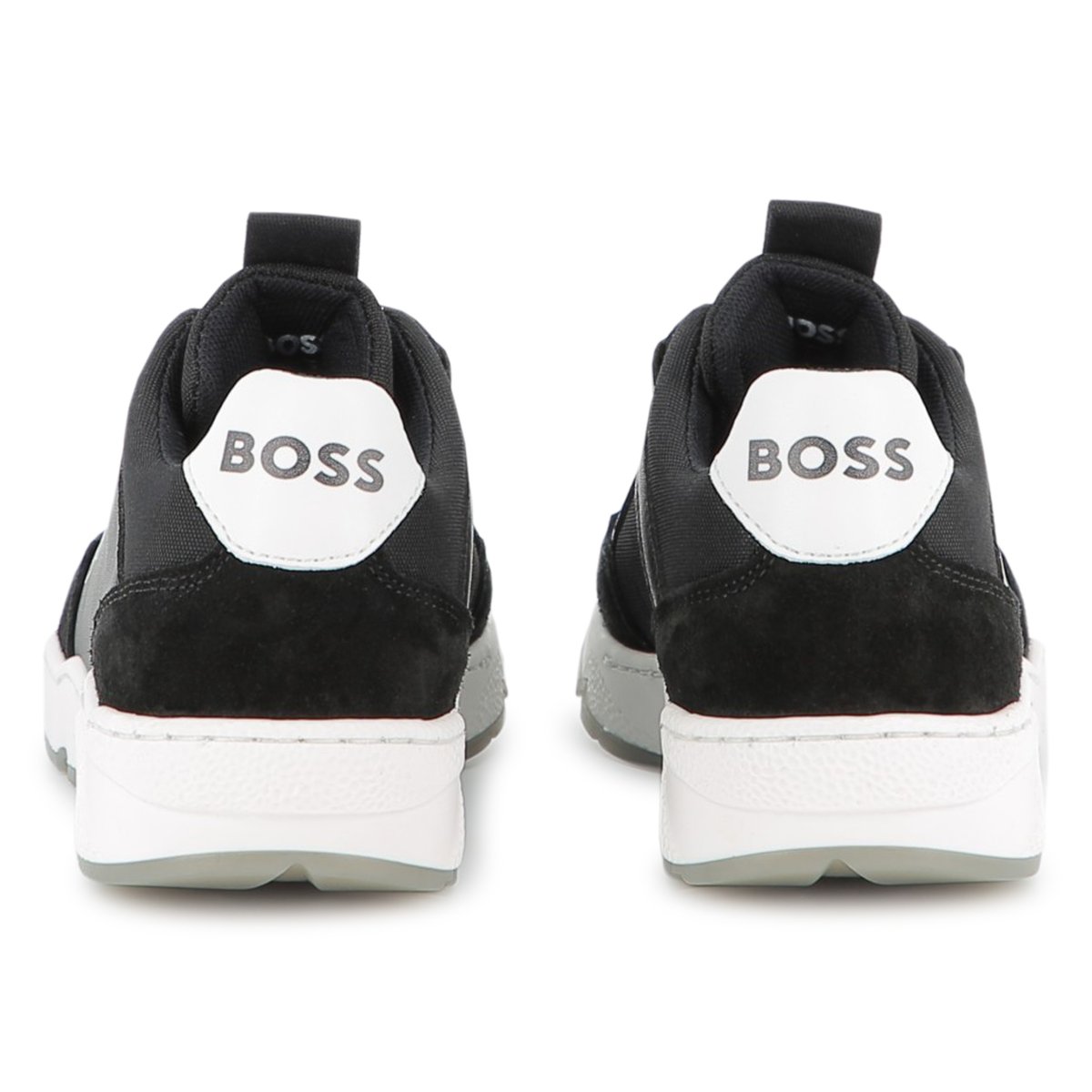 Sneakers finte e tela black, BOSS KIDSWEAR