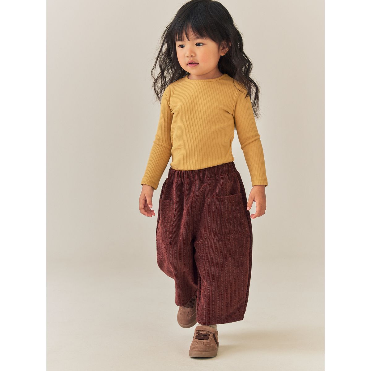 Pantalon doux en velours côtelé marron chocolat, NEXT