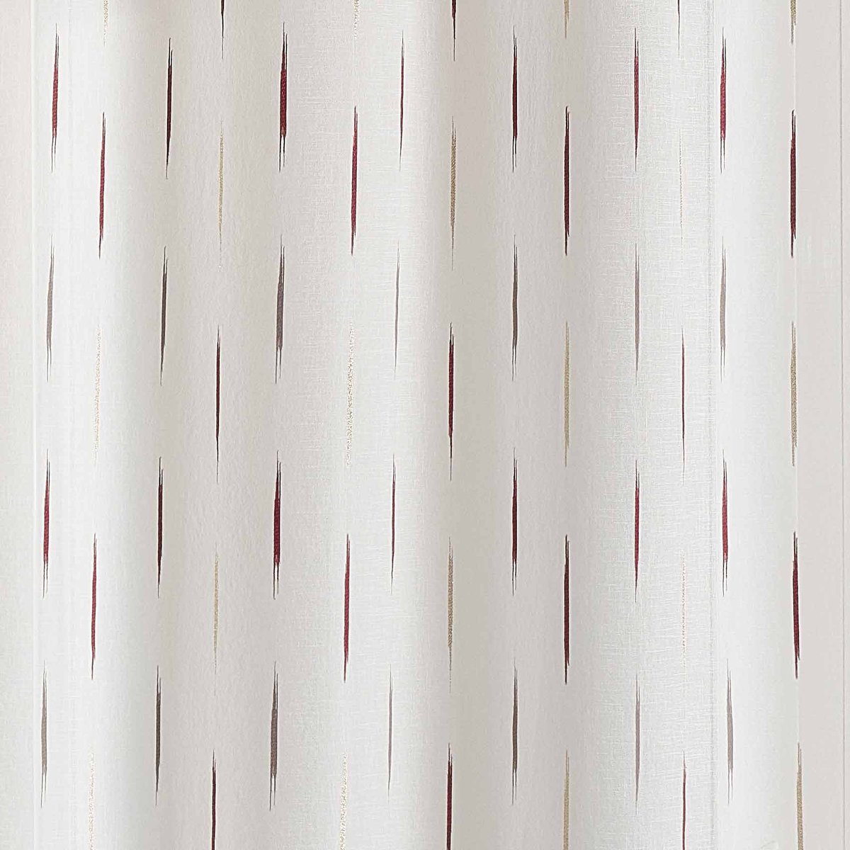 Voilage en étamine à jacquard rayé - QABANE bordeaux, HOME MAISON