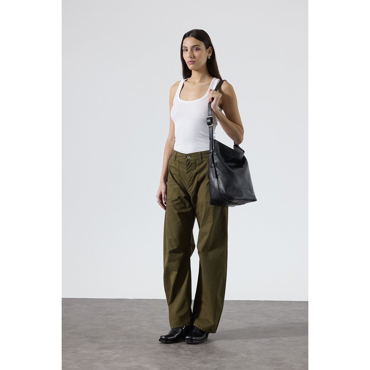 Sac seau en cuir, NOUR noir, NAT & NIN