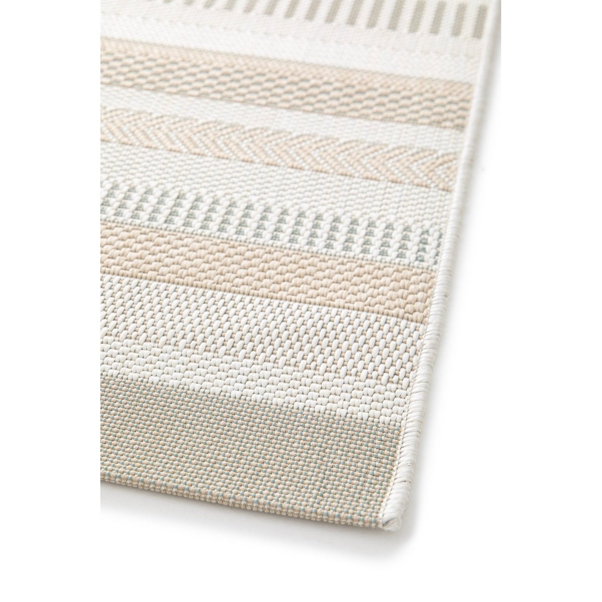 Tapis intérieur extérieur à rayures SOLEA vert naturel, AFK LIVING