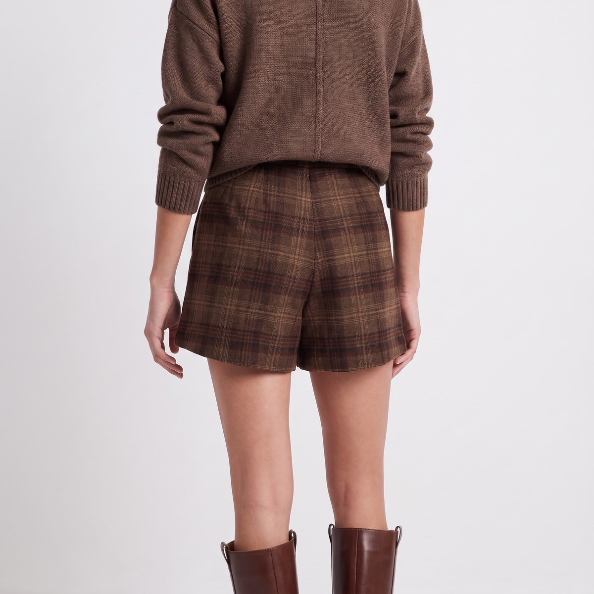 Short tailleur femme à carreaux AMINA brown, ARTLOVE