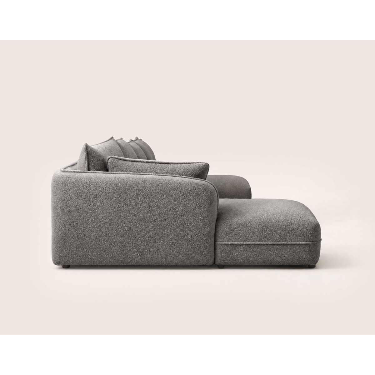Canapé panoramique d'angle gauche 7 places, LUCIEN gris, BEST MOBILIER