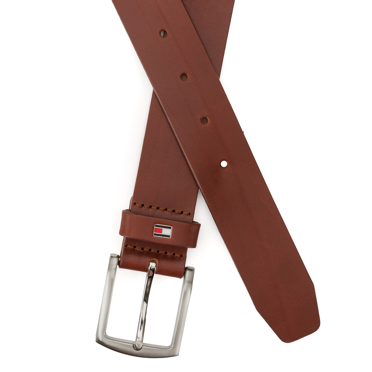 Cinto em pele, New Denton castanho, TOMMY HILFIGER