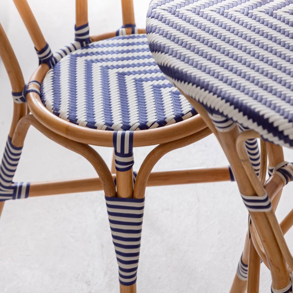 Lot de 2 chaises en rotin ELYNNE bleu, MADE IN MEUBLES 