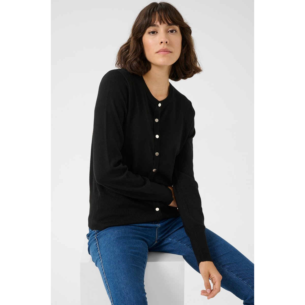 Knitted cardigan noir black deep, KAFFE