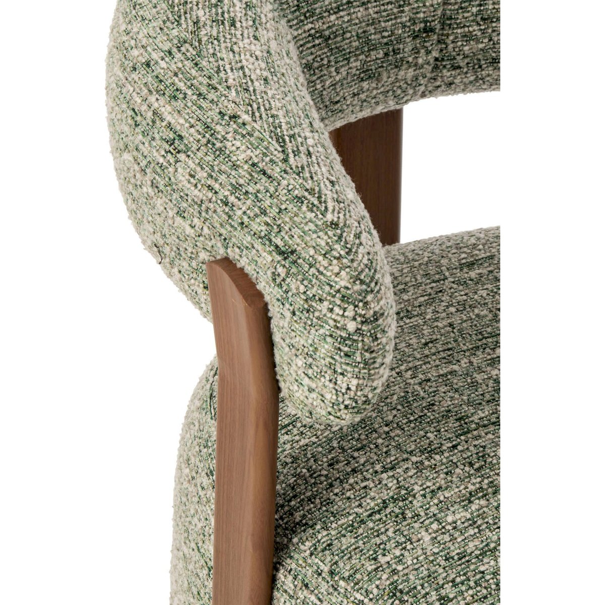 Fauteuil lounge en tissu texturé vert olive, RECOLLECTION